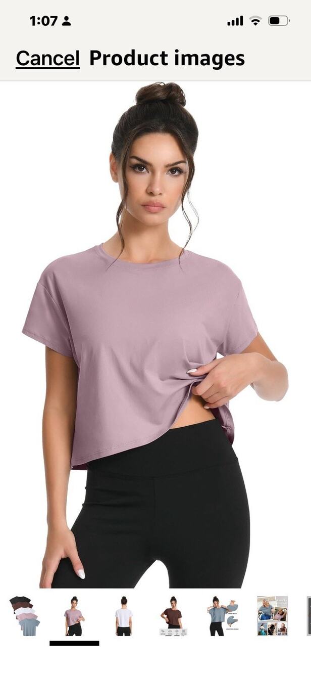 5 Pack Women's Crop Top Short Sleeve Athletic Workout Yoga Running Gym Casual...